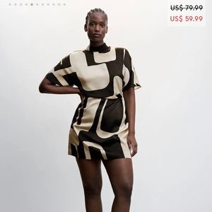 Black and Tan Mango Dress